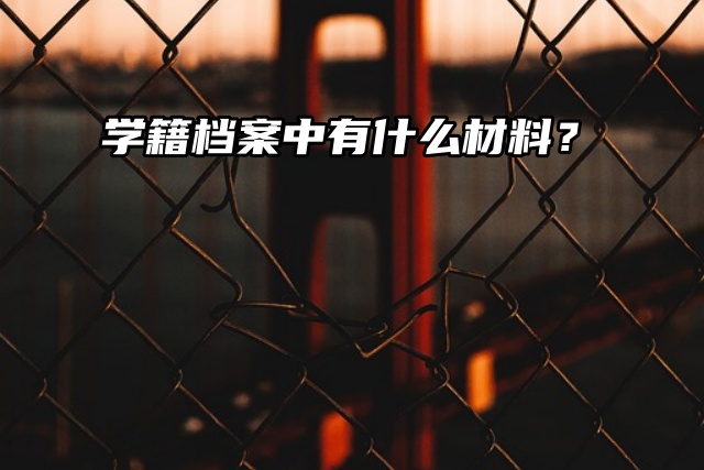 档案知识分享：学籍档案中有什么材料？