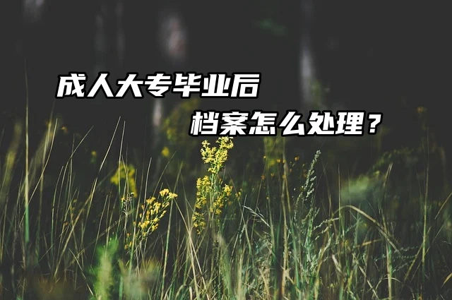 成人大专毕业后，档案怎么处理？