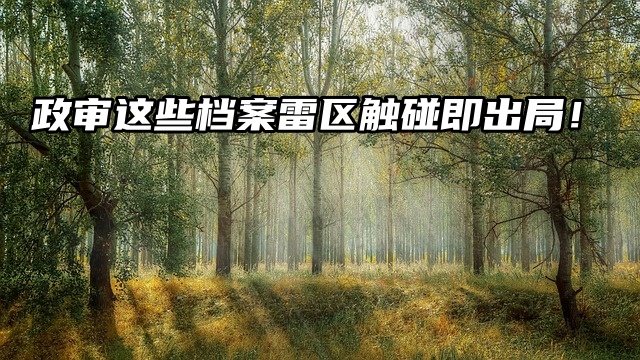 考生必看！政审这些档案雷区触碰即出局！