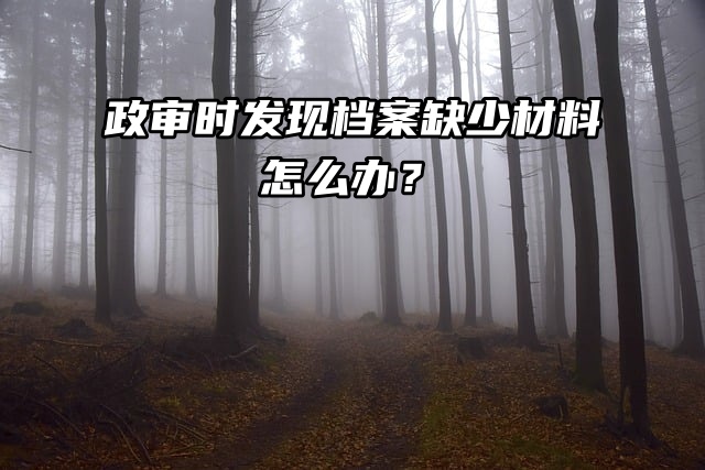 政审时发现档案缺少材料，看看这样解决！