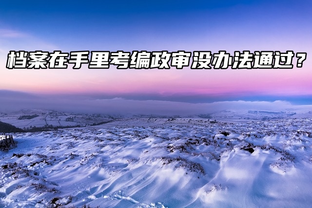档案在手里考编政审没办法通过？