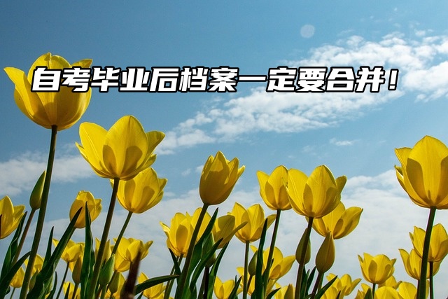 自考毕业后档案一定要合并！