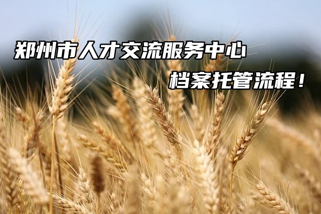 郑州市人才交流服务中心档案托管流程！