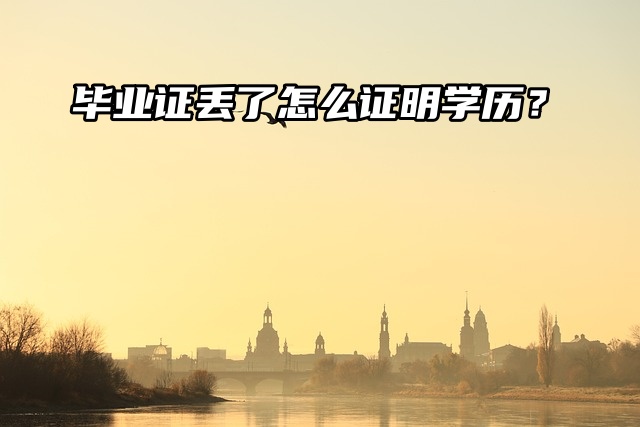 毕业证丢了怎么证明学历？小编教你如何补救！
