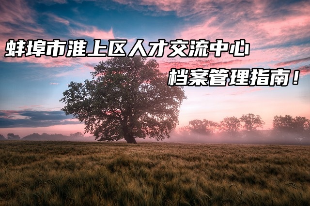 蚌埠市淮上区人才交流中心档案管理指南！