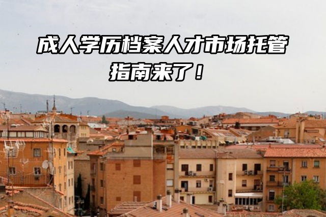 成人学历档案托管：人才市场指南来了！