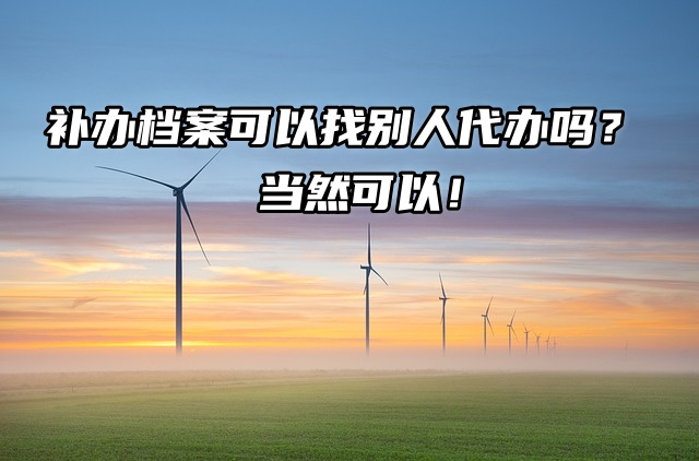 补办档案可以找别人代办吗？当然可以！