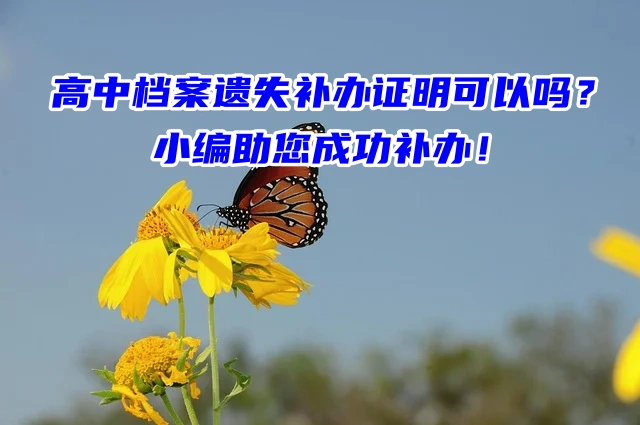 高中档案遗失补办证明可以吗？小编助您成功补办！
