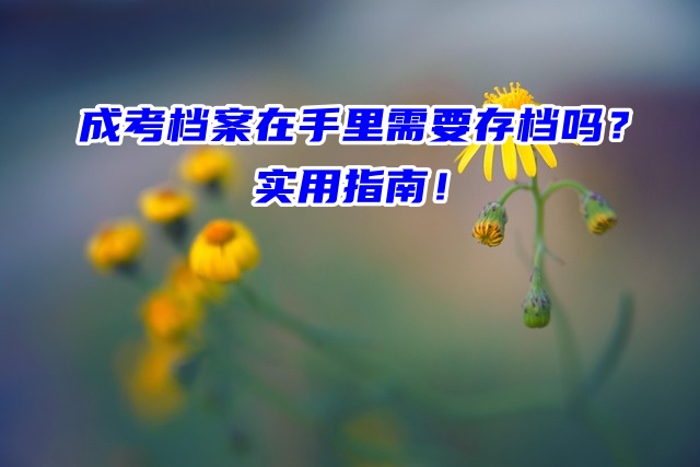 成考档案在手里需要存档吗？实用指南速看！