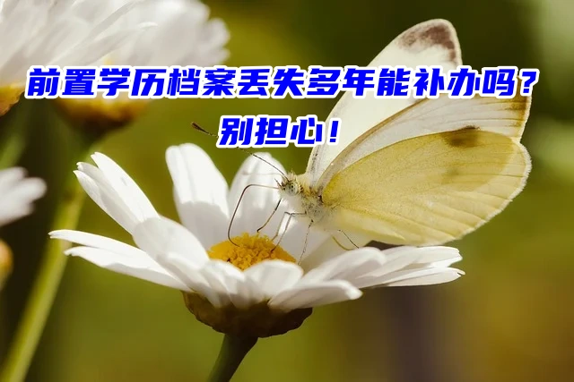 前置学历档案丢失多年能补办吗？别担心！