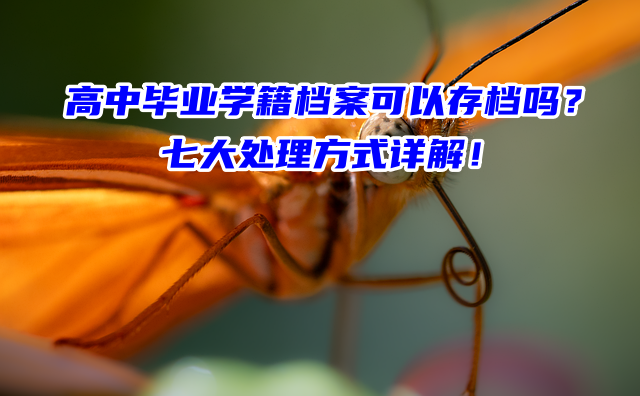 高中毕业学籍档案可以存档吗？七大处理方式详解！