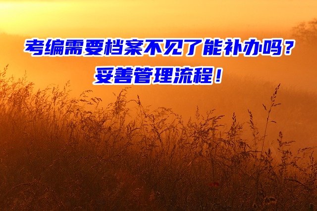 考编需要档案不见了能补办吗？妥善管理流程！