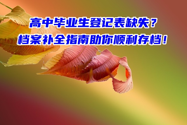 高中毕业生登记表缺失？档案补全指南助你顺利存档！