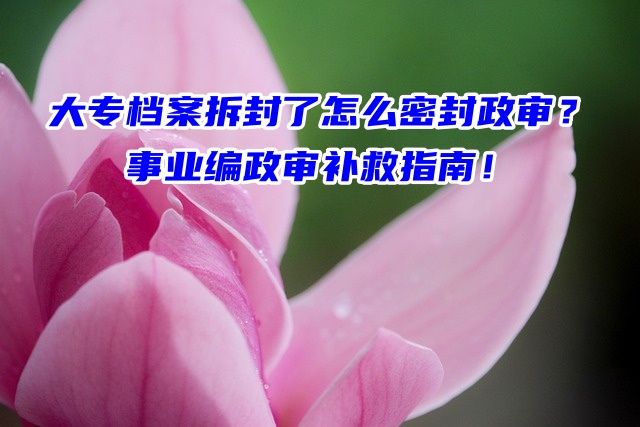 大专档案拆封了怎么密封政审？事业编政审补救指南！