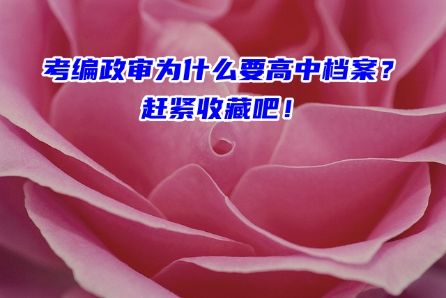 考编政审为什么要高中档案？赶紧收藏吧！