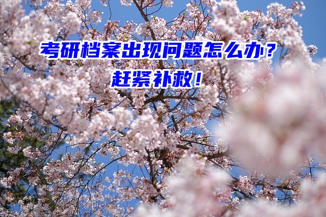 考研档案出现问题怎么办？赶紧补救！