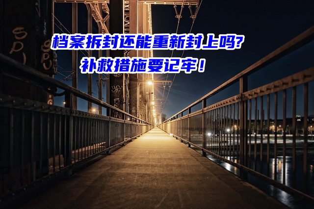 档案拆封还能重新封上吗?补救措施要记牢！