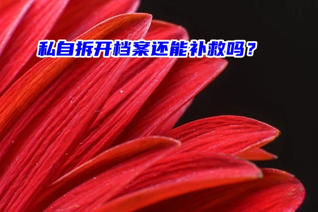 私自拆开档案还能补救吗？别慌！