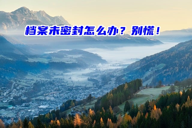 档案在自己手里未密封怎么办？别慌！