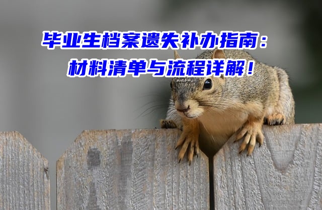 毕业生档案遗失补办指南：材料清单与流程详解！