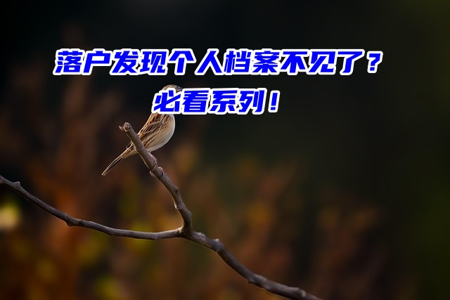 落户发现个人档案不见了？必看系列！