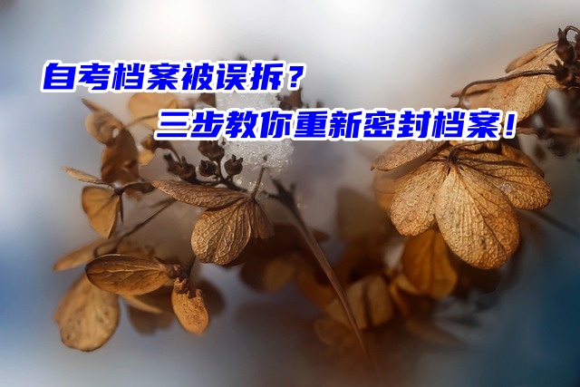 自考档案被误拆？三步教你重新密封档案！