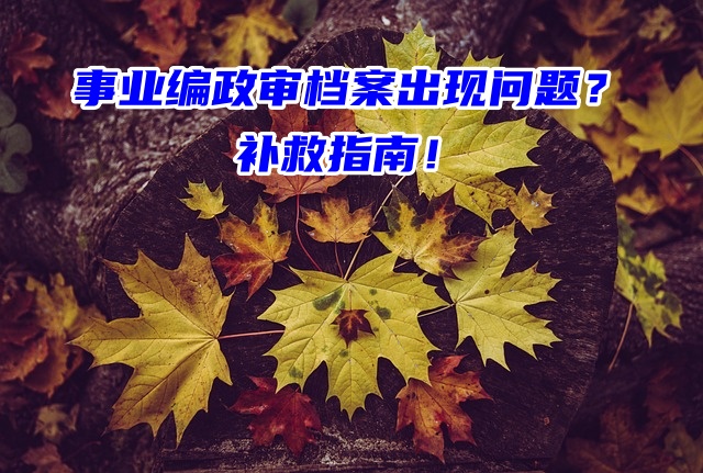 事业编政审档案出现问题？补救指南！