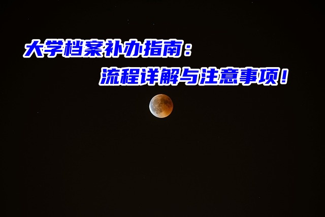 大学档案补办指南：流程详解与注意事项！