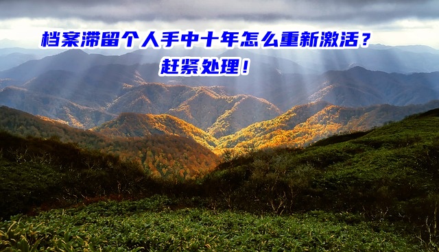 档案滞留个人手中十年怎么重新激活？赶紧处理！