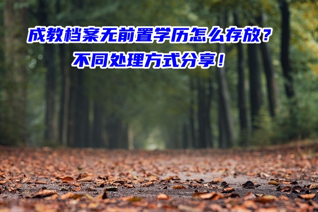成教档案无前置学历怎么存放？不同处理方式分享！