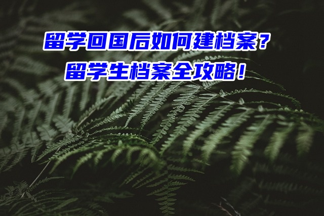 留学回国后如何建档案？留学生档案全攻略！
